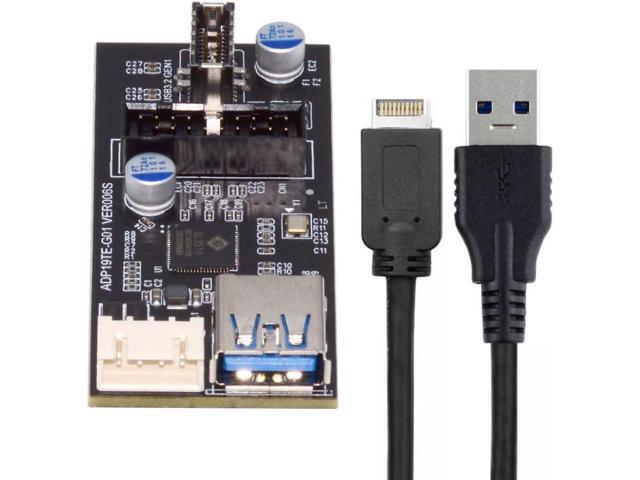 CY, Adattatore header USB, da presa USB 3.1 Type-E su pannello frontale a header USB 3.0 maschio a 20 pin, per scheda madre
