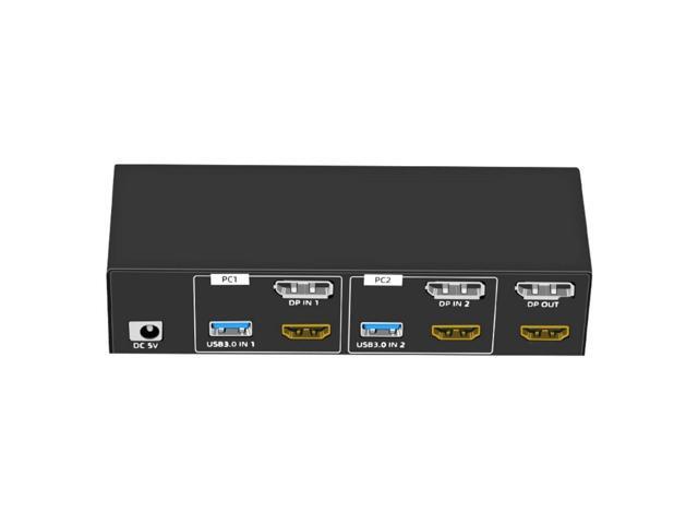 8K 2 Computer Double Monitor Switcher 2 Port 60Hz USB 3.0 KVM Switcher ...
