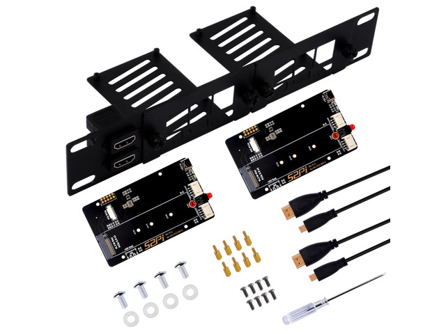 52Pi 10 Inch 1U Rack Mount for Raspberry Pi 5, with 2PCS PCIe to M.2 ...