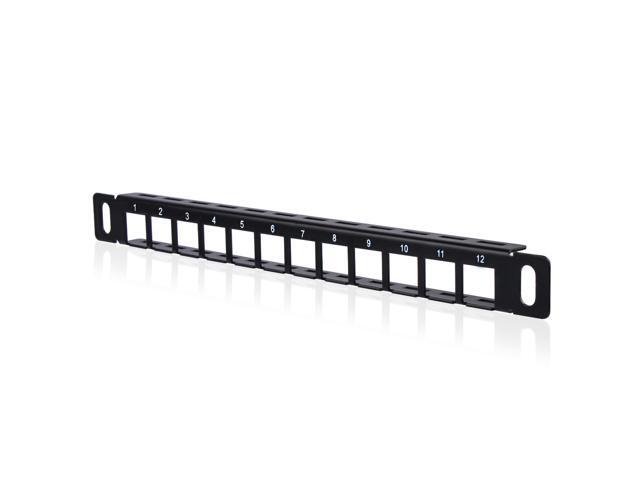 52Pi Blank Keystone Patch Panel, 10inch 12 Port Cable Management Rack ...