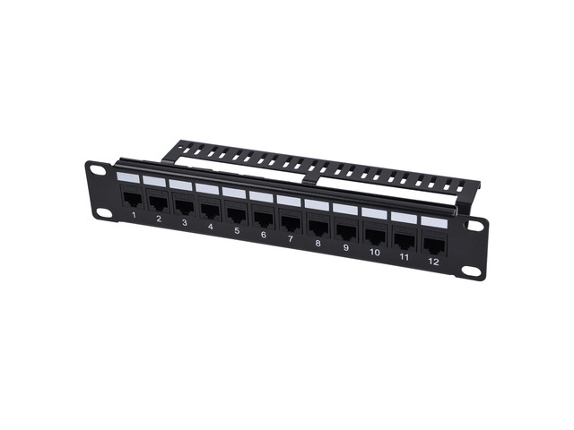 52Pi 12 Port CAT6 Keystone Patch Panel, 10inch 1U Network Patch Panel ...