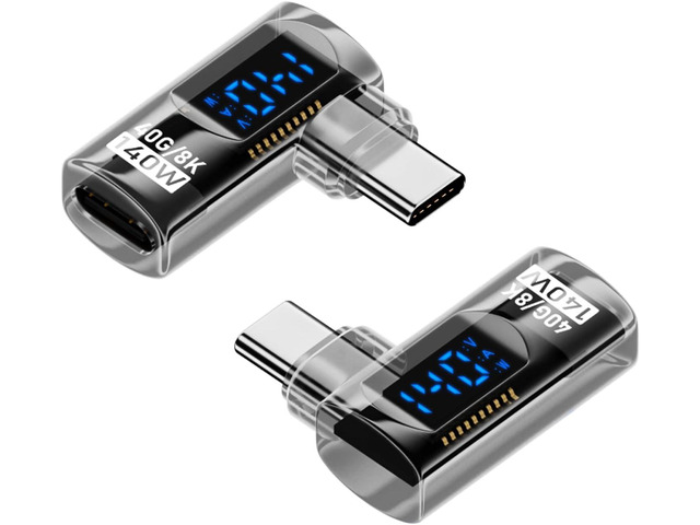 WERLEO 2 Pack 90 Degree USB C Adapter with Digital Display, 140W Right ...