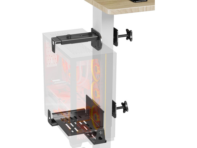 Upgraded Under Desk PC Mount for Standing Desk, Clamp-On Desk Leg ...