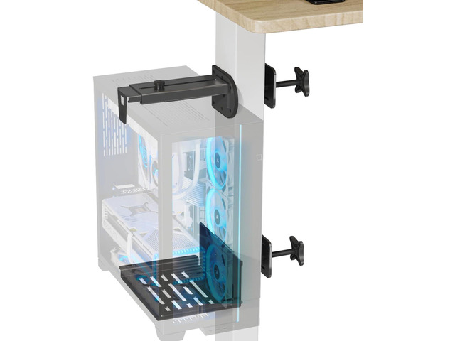 Under Desk PC Mount for Standing Desk, Clamp-On Desk Leg Computer Mount ...