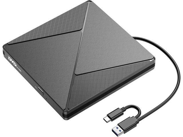 WISDUM External CD/DVD Drive for Laptop, Portable DVD Player for Laptop ...