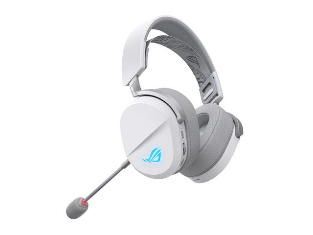 ASUS ROG Pelta Wireless Gaming Headset (BT, ROG SpeedNova 2.4GHz, USB-C, Lightweight 309g, 50mm ROG Titanium-Plated Drivers, 10mm Super-Wideband Mic, RGB, 70HR Battery, For PC, Switch, PS5)- White