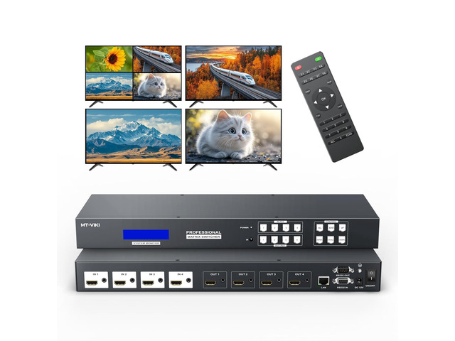 MT-VIKI 4K30Hz Seamless HDMI Matrix Switcher 4x4, Video Wall Controller ...
