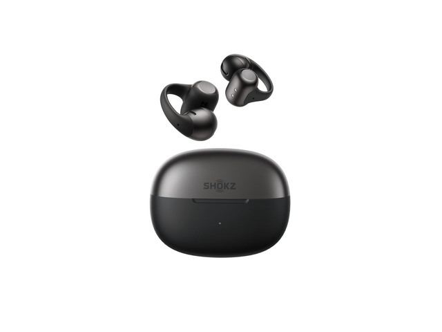 SHOKZ OpenDots 2 Open-Ear Clip-On Earbuds, Black, Dolby Audio view 2