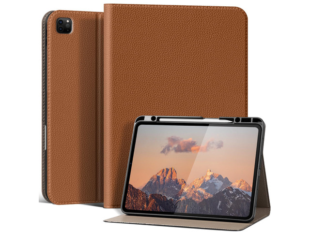 iPad Pro 12.9 Case with Multi Angle Stand and Smart Auto Sleep Brown