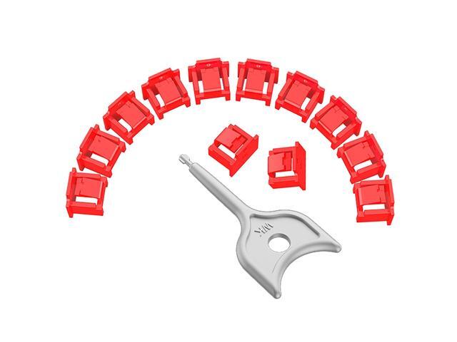 100Pcs RJ45 Port Lock with 5 Keys, Locking RJ45 Port/Dust Blocker,RJ45 ...