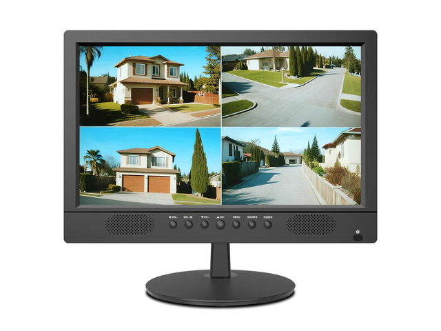 Jexiop 16inch Security Monitor,Wall-Mounted Monitors Supports USB/Full ...