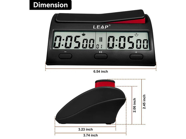 LEAP Chess Clock Advanced Digital Chess Timer with 7 Type 38 Timing Set ...