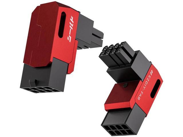Shield Series 8-Pin PCIe GPU Power Adapter,90-Degree Angled Connector ...