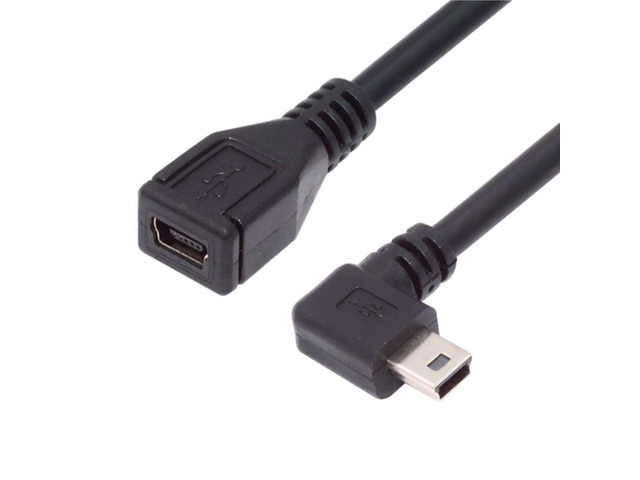 Type Mini Usb Extender Mini USB Extension Cable, USB 2.0 Mini USB 5Pin Male to Female 90 ...
