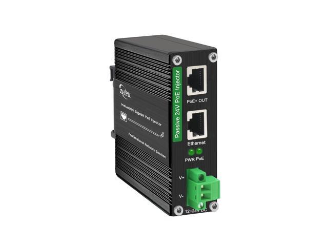 Industrial Passive 24V PoE Injector, 2-Port Gigabit PoE Adapter 100m ...