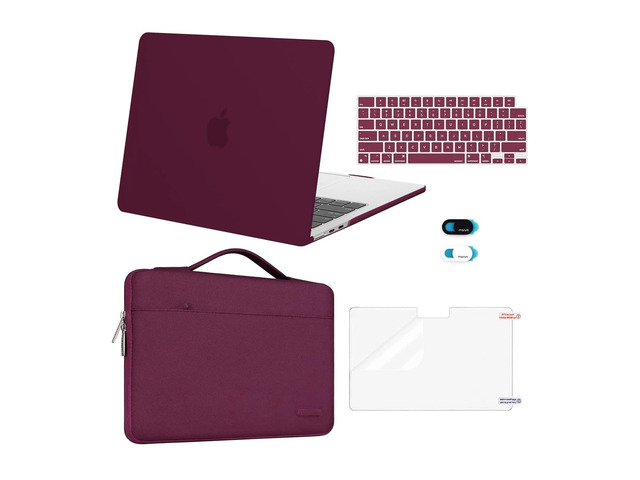 MOSISO Custodia Compatibile con MacBook Air 13 Cover M4 M3 M2 2025 2024-2022 A3240 A3113 A2681, per MacBook Air 13,6'' Case Naturale Ultra-Sottile&Copritastiera&Pellicola&Borsa, Nero