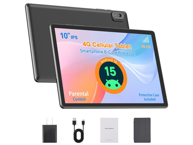 Cellular Table HAOVM Android 15 Tablet 10 Inch 4G LTE Cellular Tablet Unlocked with ...