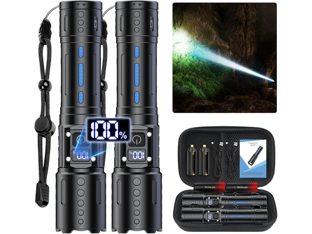 Flashlights High Lumens Rechargeable - Super Bright Tactical LED Flash ...