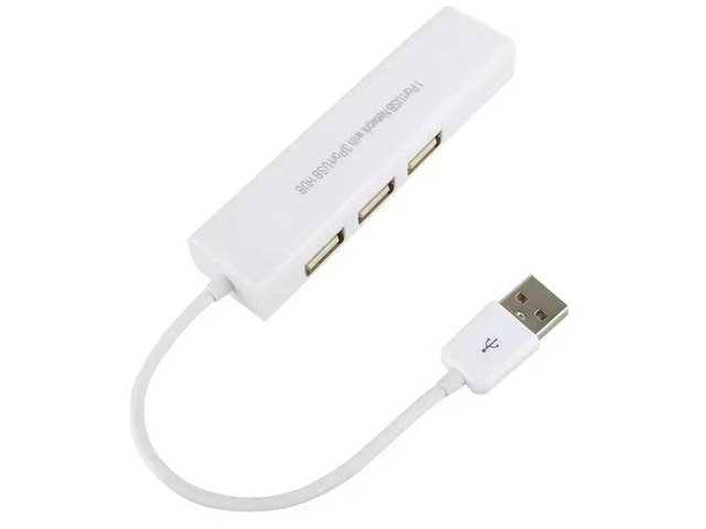 3 Ports USB Hub 10/100M Ethernet Adapter Network Card with Free Lan ...