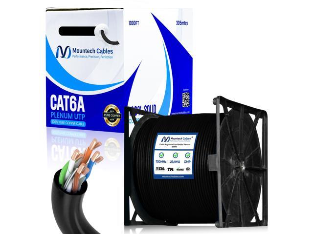 Mountech Cables ^^ Cat6A Plenum Cable 1000ft, 750Mhz, PoE++ (4PPoE ...