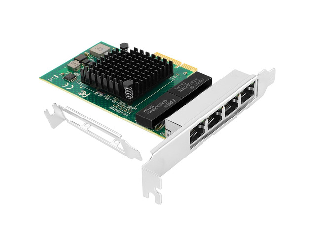 Vogzone 1Gb PCI-E NIC Network Card for Broadcom BCM5719-4P,10Mb/100Mb ...