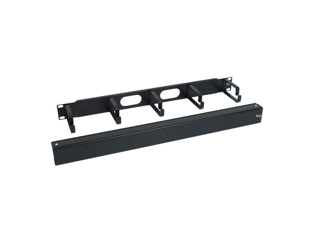 ICC 1U Ring Cable Manager Panel with Cover, Metal, 3