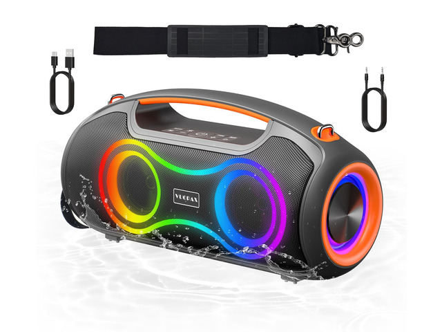 VUOPAX Portable Bluetooth Speaker Wireless, 180W Max Loud Waterproof ...