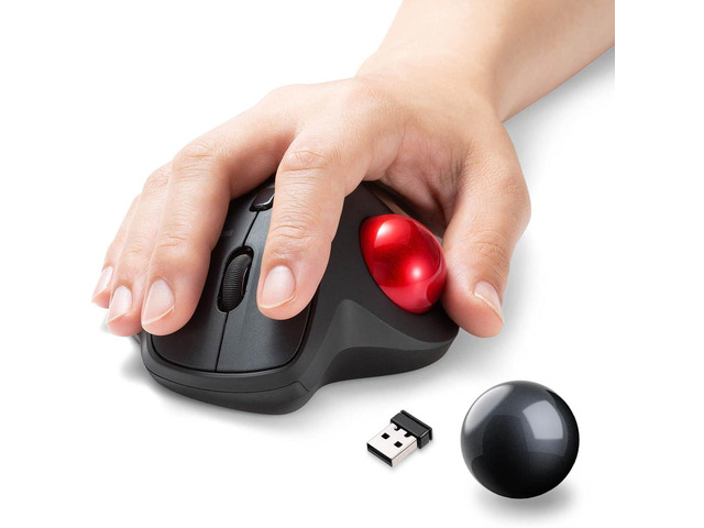 SANWA 2.4G Wireless Trackball Mouse GMAWTB129BK + Black 34mm ...