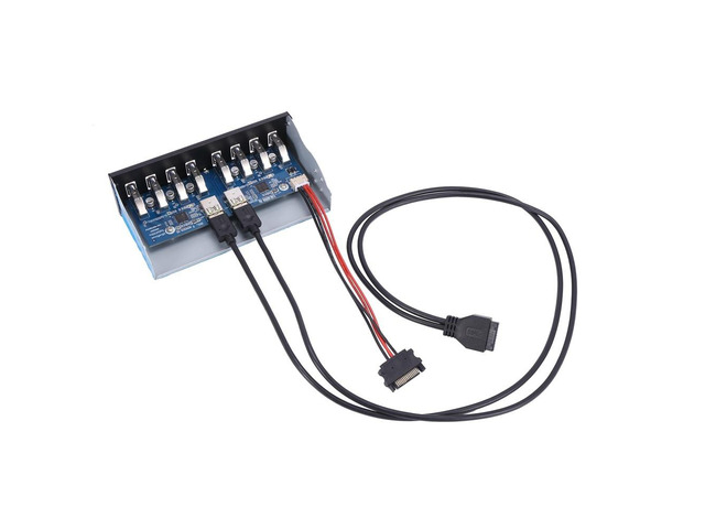 Pc Bay Drive Led 19-pin to 8-port USB 3.0 hub 5.25-inch drive bay front panel for ...