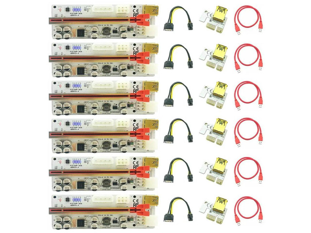 FOR 6PCS PCIE Riser 010 USB3.0 Cable PCI-E X1 Card Riser PCI Express ...