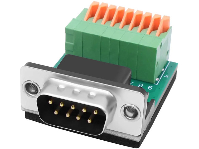 DB9 Solderless Adapter RS232 D-SUB Serial to 9-pin Port Spring Terminal ...