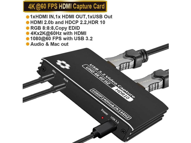 4K60FPS USB3.2 Capture Card Video Capture Card,HDMI Capture Card Switch ...