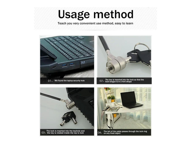 Laptop Computer Lock Laptop Lock Anti-Theft Lock Universal Retractable ...