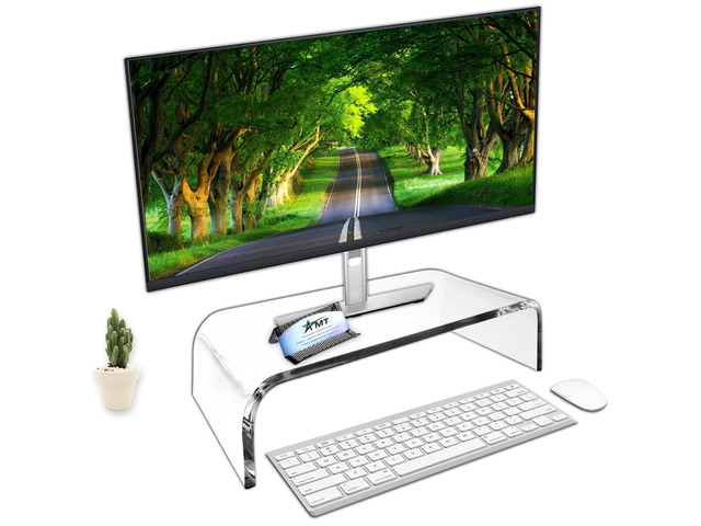 AMT 16 Inch Acrylic Laptop Monitor Stand, Computer Riser with Cat ...