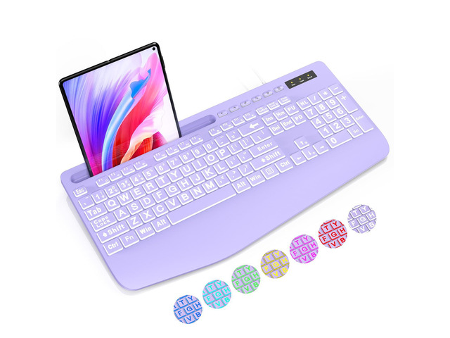 Lighted Computer Keyboard For Partially Sighted Large Print Backlit Computer Keyboards, Wired Lighted USB Keyboards ...