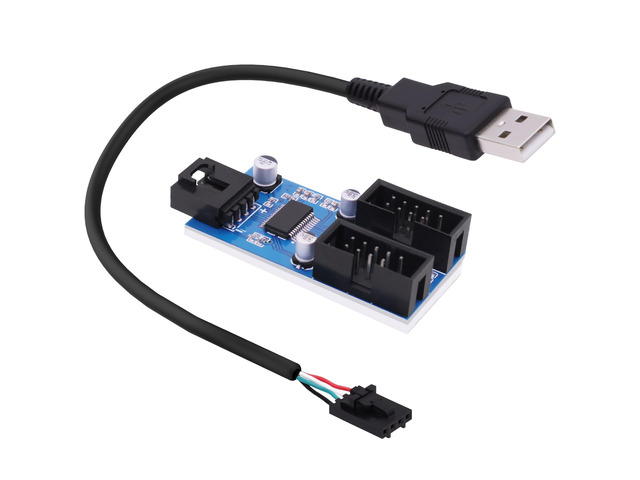Vszerda Motherboard Internal USB Hub Header Splitter USB A Male to Dual ...