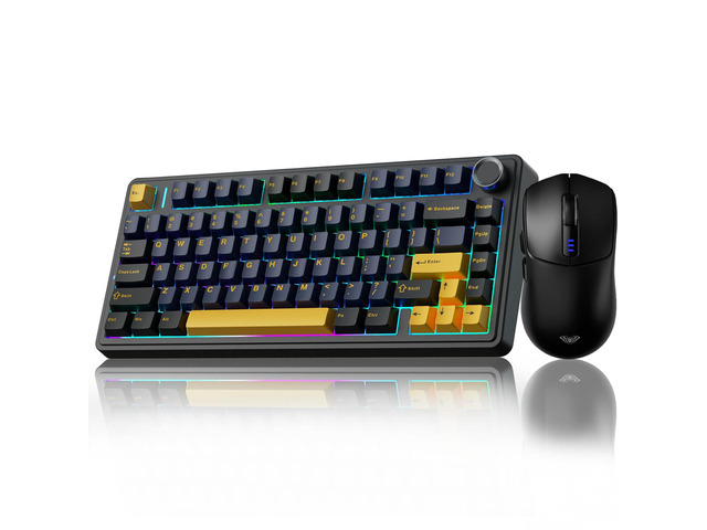 Vszerda Gaming Keyboard and Mouse Combo, 75% Wireless Mechanical ...