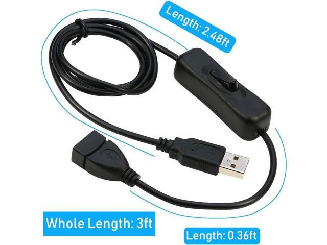 JVFYI USB Extension Cable With ON/OFF Switch - Male to Female Support ...