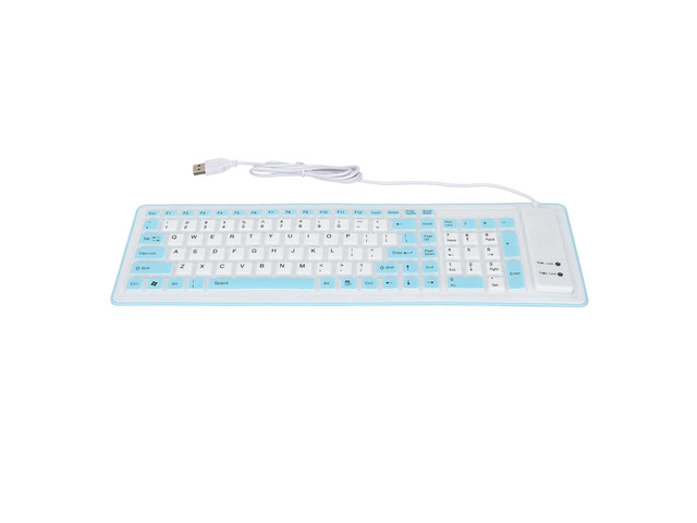 Pc Keyboard Rol Heayzoki 103 Keys Foldable Silicone Keyboard USB Wired Rollup Keyboard ...
