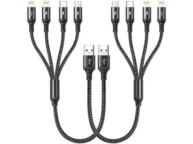 Short Multi Charging Cable [2Pack/35CM] Multi USB Cable 4 in 1 Multi ...