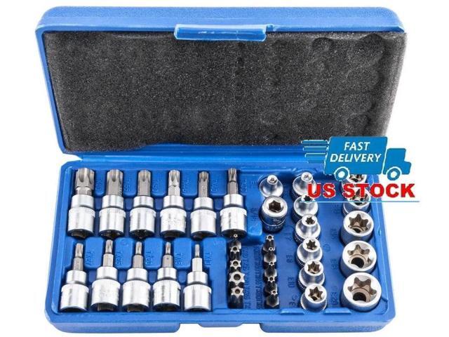 NEW 13pcs Torx Star Sockets & Bit Set Male Female E-torx Security Bits ...