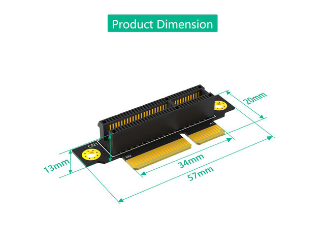 PCIe 3.0 x4 Riser Card 1U PCI Express x4 to x4 Extension Adapter, Right ...