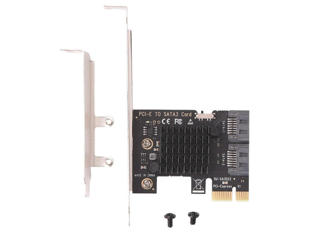 Desktop Computer Adapter Cards Expansion Adapter Card Desktop Computer PCI-E 1x to SATA3.0 2 Port ...