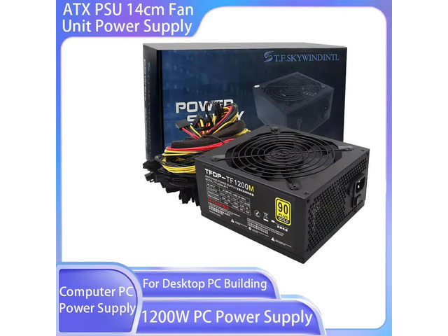 1200W Computer PC Power Supply ATX PSU 14cm Fan 90-264V Unit Gaming PC ...