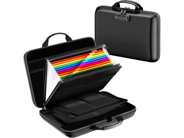 Fireproof Document Box, Hard Case Fireproof File Organizer with Lock ...