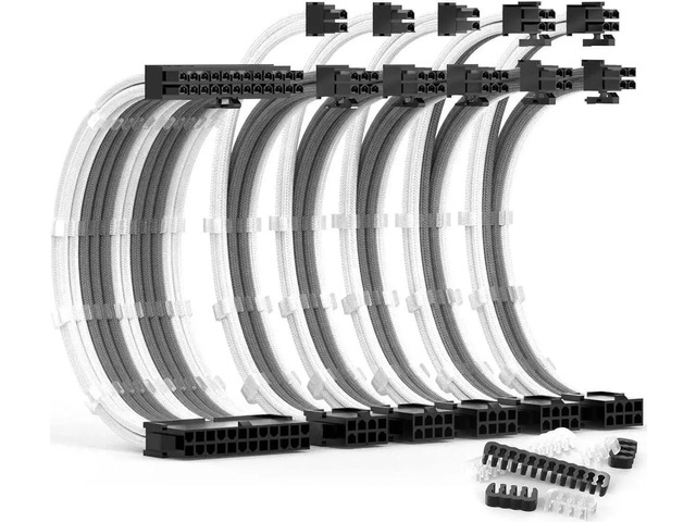 Psu Cable Rack PSU Cable Extension Kit 30CM Length with Combs,1x24Pin/2x8Pin(4+4) EPS ...