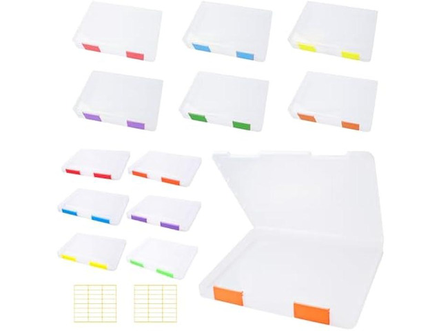 Olutacot 12 Pcs Clear A4 A5 File Box Document Plastic Storage Box with ...