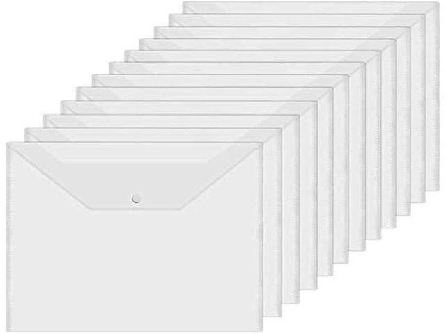 Acrux7 48Pcs Plastic Wallets Folders - A4 Document Folder Wallet Popper ...