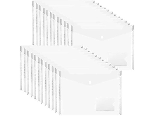 MerryNine File Folders, 24 Pack A5 Size Clear Plastic Envelopes with ...