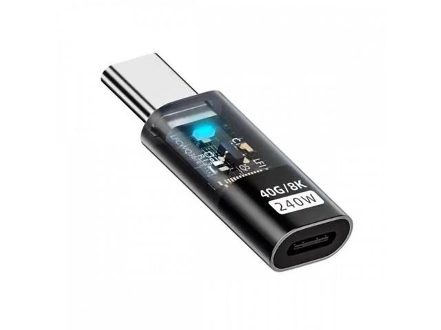 NFHK USB4 Type C Male to Female 240W Power 40Gbps Data 8K Video Adapter Opposite U Shape Back Angled for NS Phone Laptop